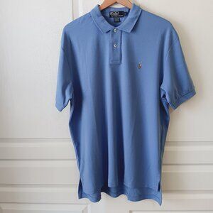 AS IS Polo by Ralph Lauren Men's Blue Polo Shirt -The Interlock Shirt Size L